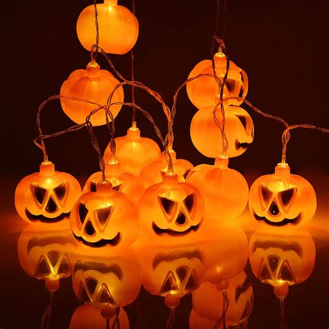 Halloween Pumpkin led string lights Battery Operated Halloween Holiday ...