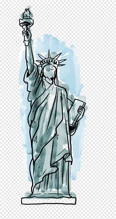 Statue of Liberty, watercolor Painting, united States png | PNGEgg