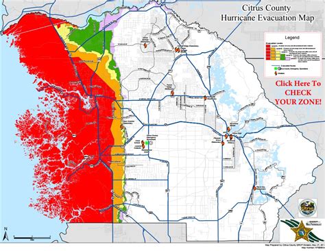 Citrus County Evacuation Zones Map & Shelters for Hurricane Irma