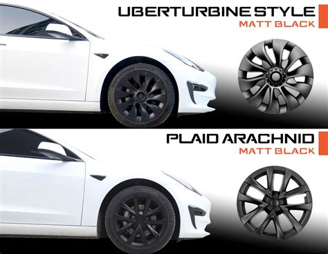 Tesla Model 3 Wheel Protector Cover Hub Caps 18 Inch Rim Hubcaps Accessories Matt Black | X-CAR