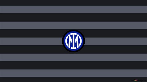 Inter Milan FC logo on black and white background 2K wallpaper download