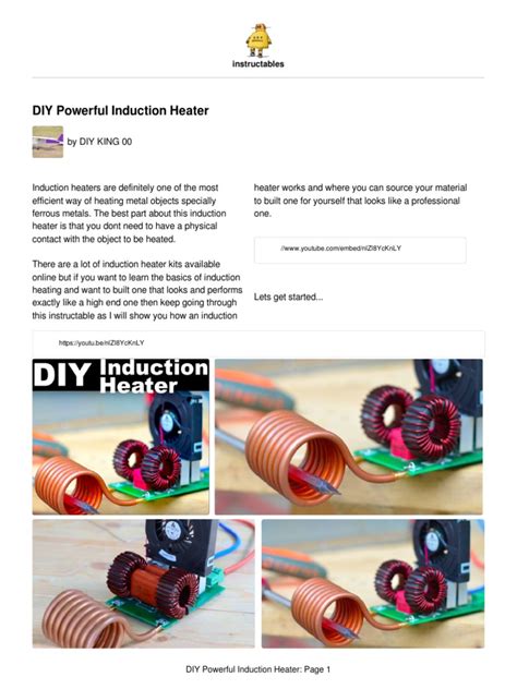 DIY Powerful Induction Heater | PDF | Electromagnetic Induction | Inductor