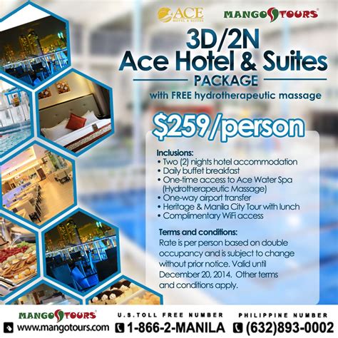 3D/2N Ace Hotel & Suites with FREE Hydrotherapeutic Massage Package