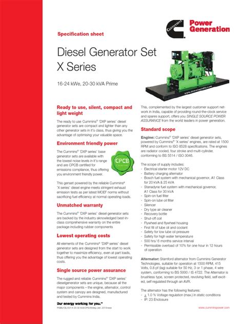 30 Kva Cummins Generators PDF | PDF | Diesel Engine | Electric Generator