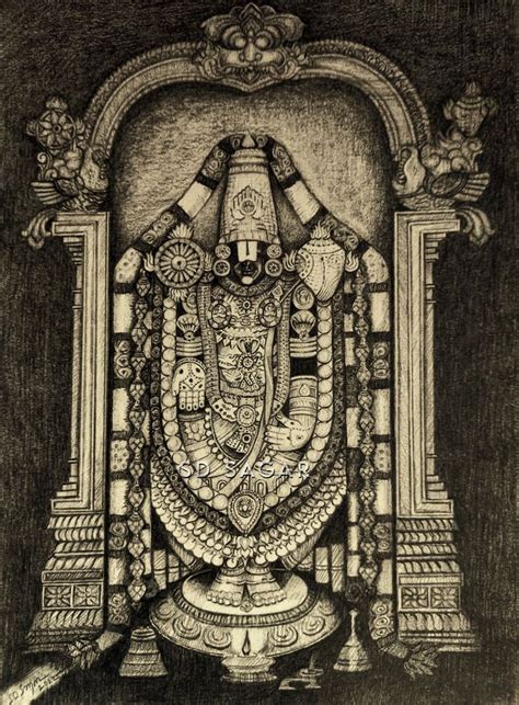 Lord Venkateswara swamy Pencil Sketch ️ in 2022 | Indian art paintings, Digital portrait art ...