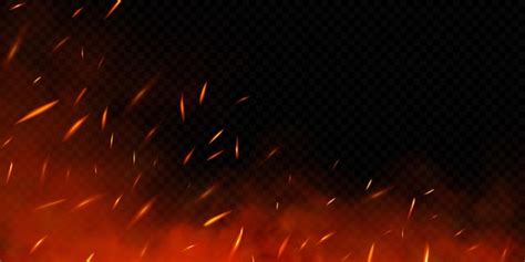 Premium Vector | Realistic fire sparks on transparent background Vector illustration of burning ...