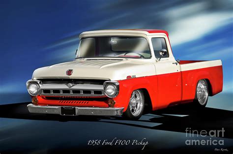 1958 Ford F100 'Custom Cab' Pickup Photograph by Dave Koontz - Pixels