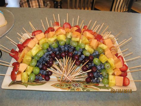 Rainbow Fruit Kabobs from Olivia's Baby Shower Same-sex Wedding, Lesbian Wedding, Wedding Food ...