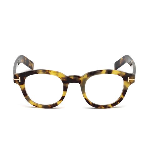 Tom Ford // Men's Thick Round Eyeglasses // Light Havana - Designer ...