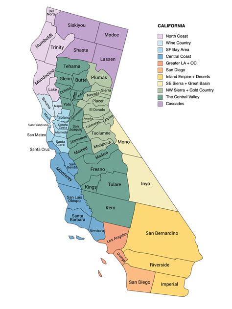 AMG Inspired TRAVEL • LIVING • DESIGN US CALIFORNIA counties map