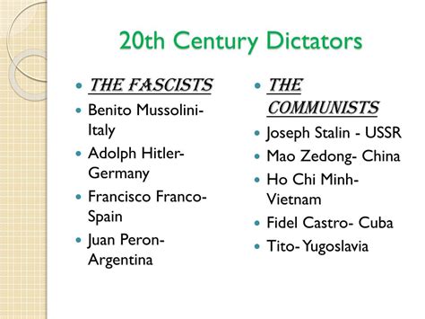 PPT - 20th Century: World War II Dictators PowerPoint Presentation, free download - ID:5830146