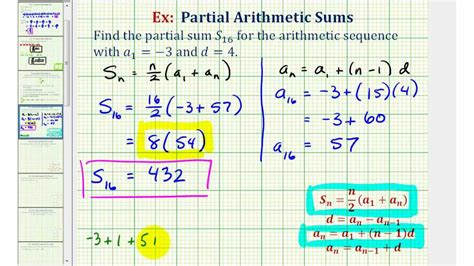 Ex 1: Find the Partial Sum of an Arithmetic Series - YouTube