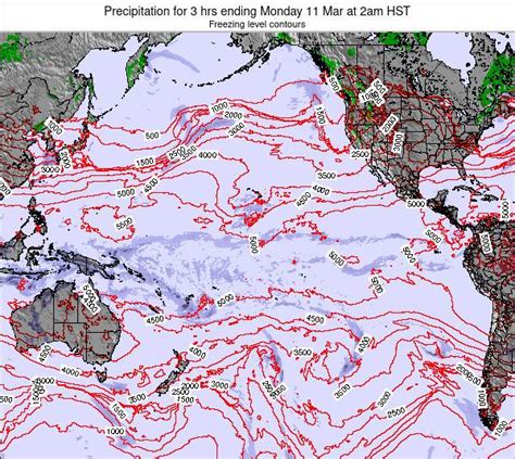 Pacific-Ocean Precipitation for 3 hrs ending Sunday 25 Jul at 8am HST