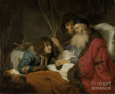 Isaac Blessing Jacob, Circa 1638 Painting by Govaert Flinck