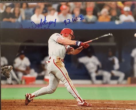 Lenny Dykstra Autographed 8x10 Photo Inscribed 1993 World Series - SportsGraphing