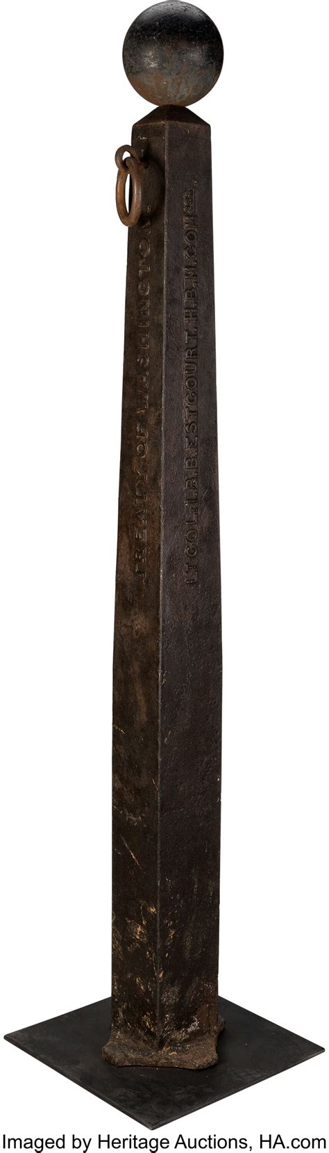 Webster-Ashburton Treaty of 1842: Cast Iron Commemorative Boundary | Lot #43212 | Heritage Auctions