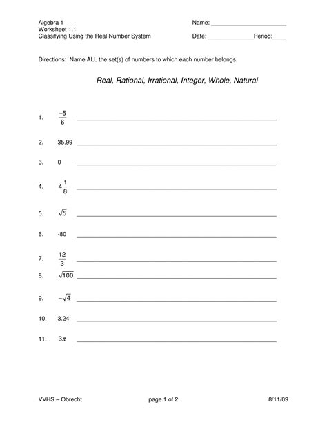 The Real Number System Worksheet Answers - Escolagersonalvesgui