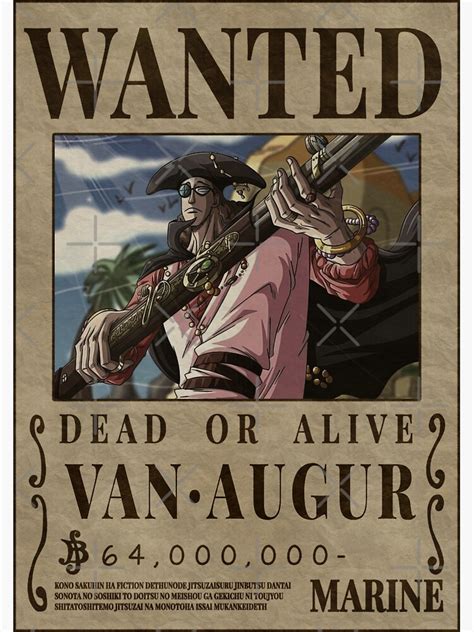 "One Piece Van Augur Bounty Wanted" Sticker for Sale by One Piece Bounty Poster | Redbubble