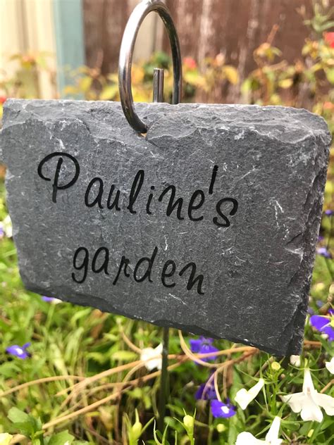 Personalised Slate Plaque and Hook Slate Garden Sign Unique | Etsy