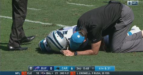 Bills vs. Panthers: Cam Newton leaves game after getting injured on ...