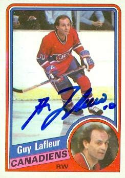 Guy Lafleur autographed Hockey Card (Montreal Canadiens) 1984 Topps #81