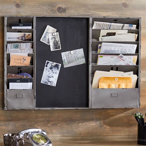 Chalkboard Mail Sorter Wall File Holder, Mail Organizer Wall, Hanging Organizer, Mudroom ...