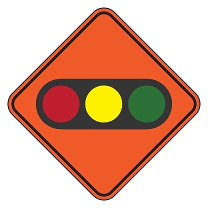 Traffic Signal Symbol Sign Stop Ahead Signs Traffic Light Ahead Warning Vector Stock ...