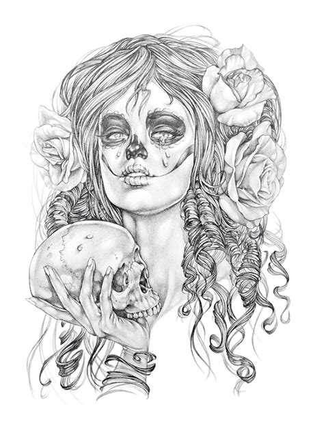 Day of the dead, Dias di Los muertos, pencil drawing tattoo ...