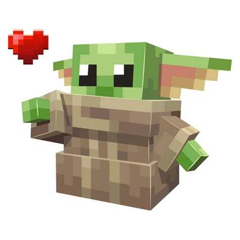 Minecraft Baby Yoda Sticker - Sticker Mania