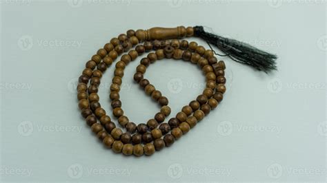 wooden tasbih beads isolated. islamic prayer beads 13752034 Stock Photo ...