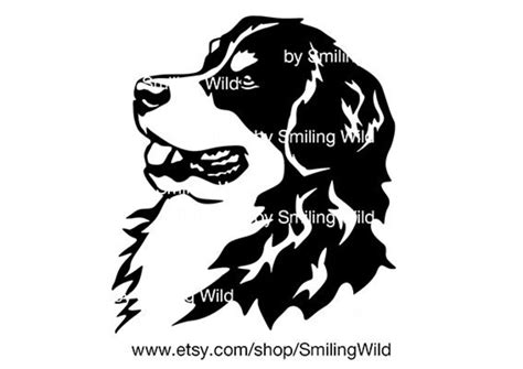 Bernese Mountain Dog 02 Svg Cut File Portrait Head Cuttable - Etsy