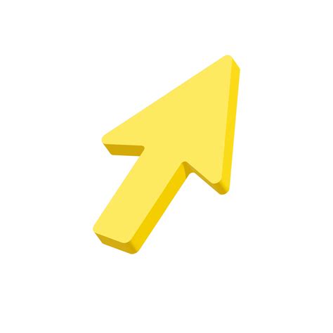 Yellow arrow pointer, mouse cursor. 3d illustration icon. 14216505 PNG