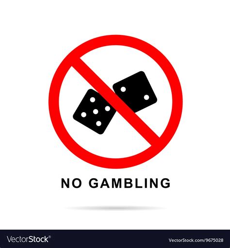 No gambling sign with black cubes Royalty Free Vector Image