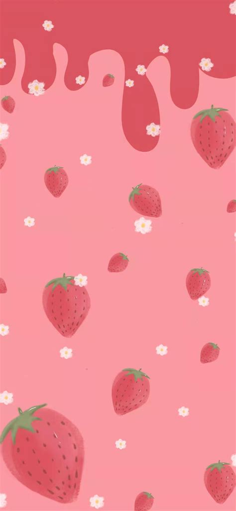 Aesthetic Strawberry Wallpaper | Pink wallpaper backgrounds, Iphone wallpaper girly, Cute wallpapers