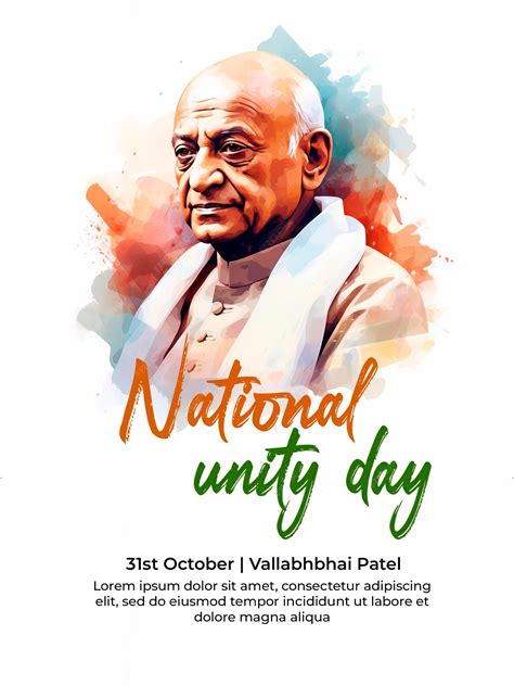 Premium PSD | 31 october happy national unity day of india and sardar vallabhbhai patel jayanti ...