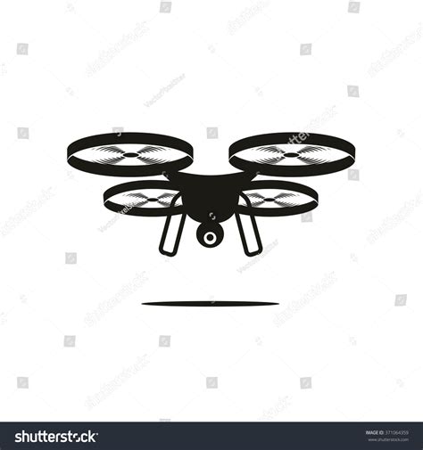 Flying Drone Logo Black White Icon Stock Vector 371064359 - Shutterstock