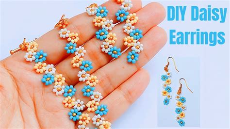 How to make a DAISY CHAIN flower EARRINGS with step by step instructions - Easy Beaded Jewelry ...