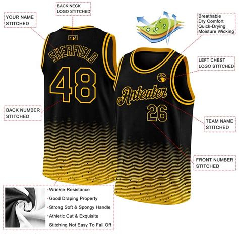 Custom Black Gold Fade Fashion Authentic City Edition Basketball Jersey