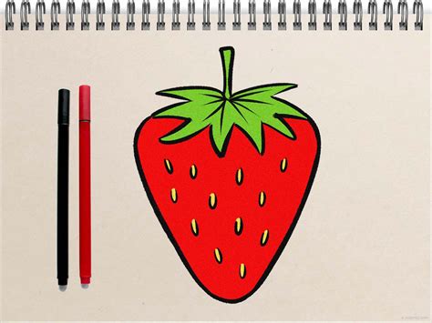 How To Draw A Strawberry Easy Drawing Tutorial For Kids, 44% OFF