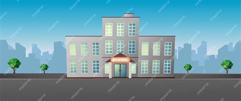 Premium Vector | School in the city vector illustration.