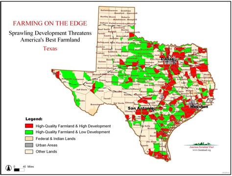 Farming On The Edge | American Farmland Trust - Texas Land Value Map - Printable Maps