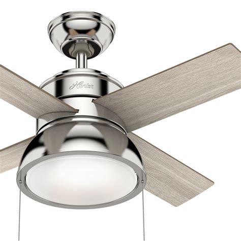 Hunter Fan 36 Contemporary Polished Nickel Indoor Ceiling Fan with Light Kit 840304138647 | eBay