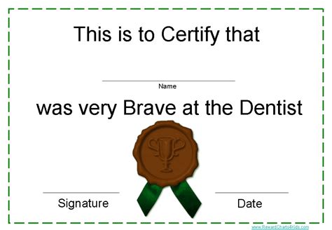 Printable Certificates for Dentists