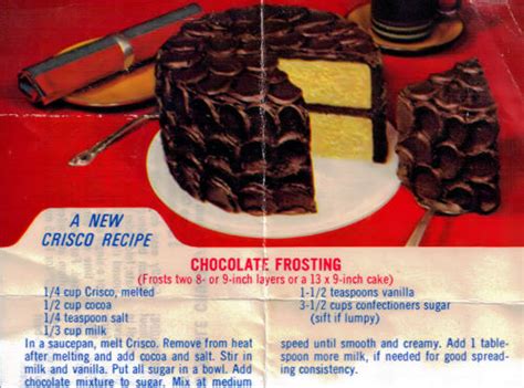 Crisco Chocolate Frosting Recipe Clipping « RecipeCurio.com