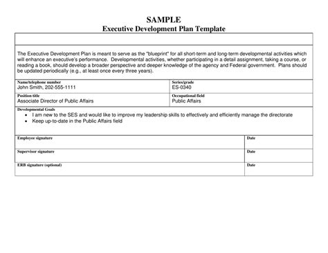 Executive Development Plan Template - Fill Out, Sign Online and Download PDF | Templateroller