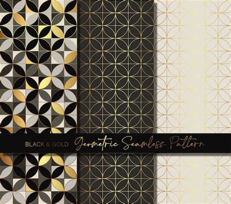 Premium Vector | Black and gold geometric seamless pattern 5