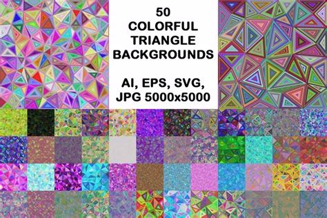 50 Colorful Triangle Backgrounds (9853)