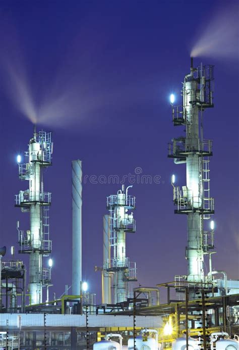 Industrial Complex at Night Stock Photo - Image of industrial ...