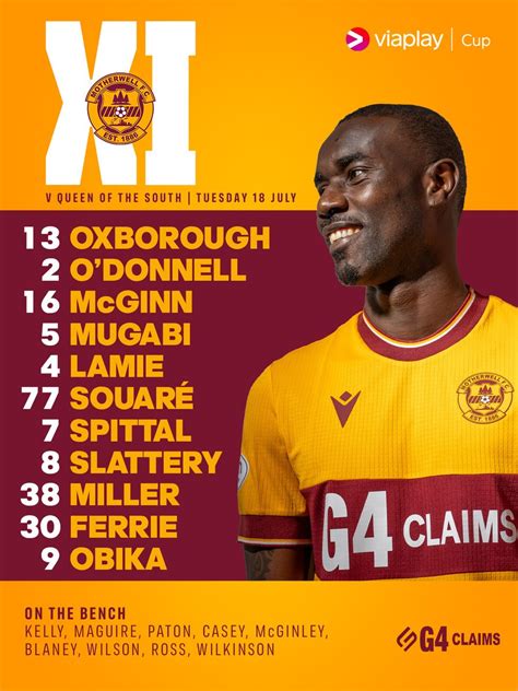 Motherwell FC on Twitter: "• Debuts for Oxborough and Souaré • First start for Ferrie • McGinn ...