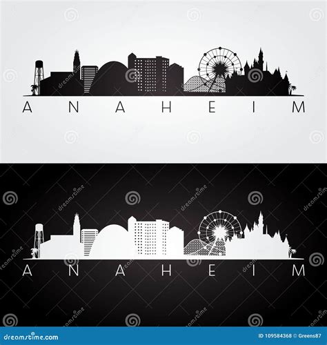 Anaheim Skyline Silhouette. Cartoon Vector | CartoonDealer.com #187663897